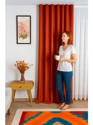 Quba Deco Doğal Dokulu Keten Görünümlü Dekoratif Pilesiz Fon Perde Salon Yatak Odası