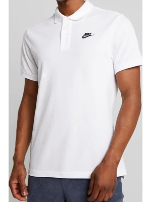Nike Clup Ss Polo Pique Erkek Beyaz Polo Yaka Tişört ( Bir Beden Küçük Alınız )