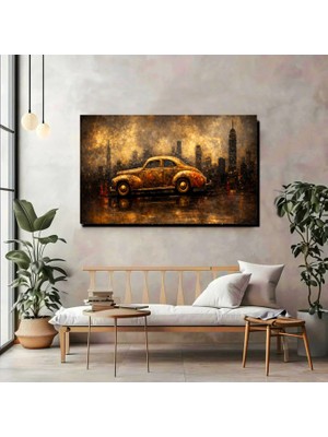 Klasik Araba Kanvas Tablo | Şehir Temalı Modern Duvar Dekoru