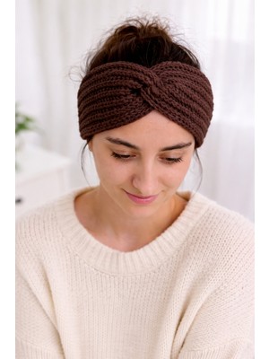 NurEra Design Örgü Kışlık Saç Bandanası