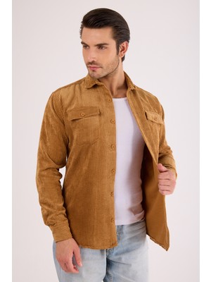 Erkek Regular Fit Fitilli Kalın Kadife Oduncu Gömlek