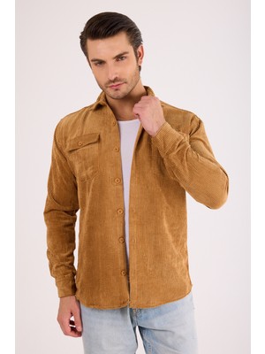 Erkek Regular Fit Fitilli Kalın Kadife Oduncu Gömlek