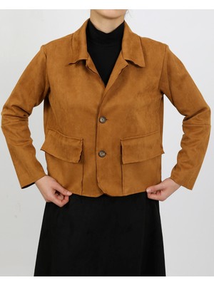 Vellichor Süet Kadın Ceket-Camel