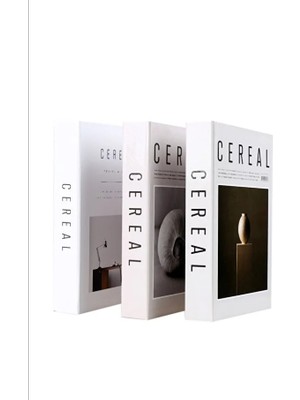 3'lü Cereal Set Dekoratif Kitap Kutu