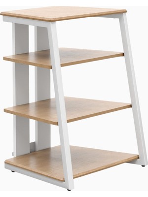 Fitueyes Eiffel 4 Kat Raflı Modern Ses Sistemi Standı, Ahşap ve Özel Tasarım