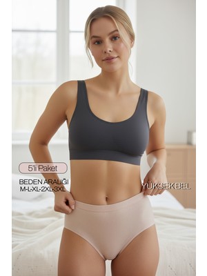 Bravie Tamamen Fitilli Bikini Külot 5' Li Set Pudra Lexi