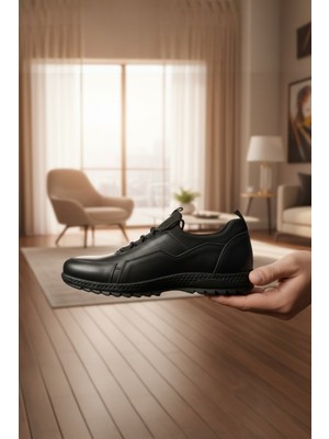 Enoch Hakiki Deri Süet Detaylı Bağcıklı Erkek Sneaker Ortopedik Taban