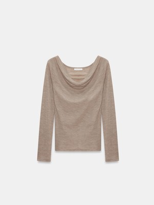 Dilvin 32570 Degaje Yaka Uzun Kollu Top-Vizon M.