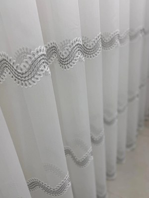 Nivemes Home Nivemeshome Perlina Gümüş  1/2,5 Pileli Tül Perde Apm