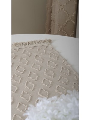 Nrz Nerez Tekstil Bohem Kabartma Desenli Masa Runnerı | Modern Ev Dekoru