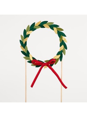 - Wreath Cake Topper - Kağıt Çelenkli Pasta Süsü