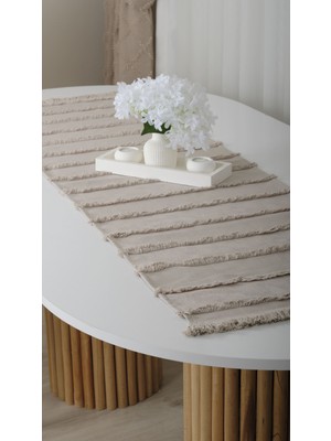 Nrz Nerez Tekstil Bohem Çizgili Desenli Dekoratif Runner | Modern Masa Runnerı