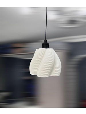 Tıgea  Luminaura Tekli Modern Beyaz Sarkıt Avize | Salon Mutfak Oturma Odası Hol Avize Aydınlatma Beyaz - Siyah 11,0 x 1,4 x 19,5