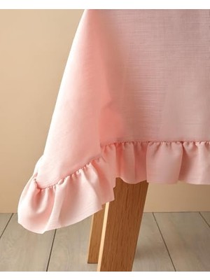 Flor Polyester Masa Örtüsü Pembe