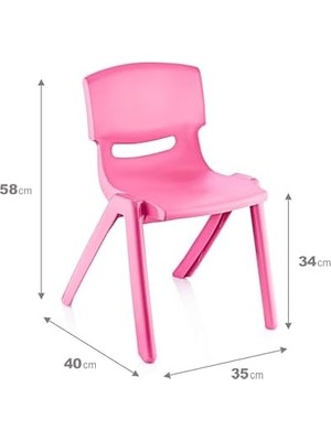 4'lü Set Büyük Şirin Çocuk Sandalyesi Pembe