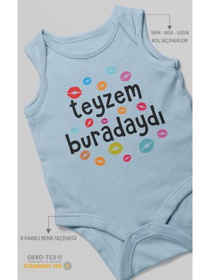 Teyzem Buradaydı Baskılı Bebek Zıbını – Çıtçıtlı Body | %100 Pamuk Sıfır Kol