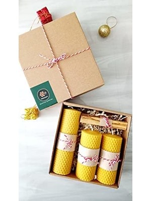 Mum Hediyelik Set Sertifikalı Palo Santo Bal Mumu Mum Doğal Petek Beeswax Candle