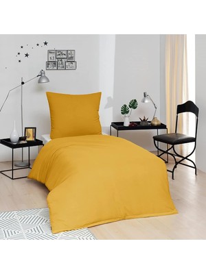 Düz Pamuk Nevresim Setleri, Sarı, Tek Kişilik