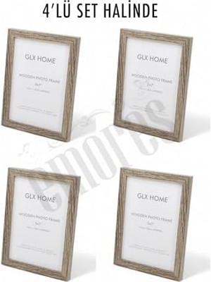 Ahşap Resim Çerçevesi 4'lü Set Halinde 13 x 18 cm Boyutunda