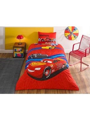 Race Track Standart Pamuk Nevresim Takımı, Kırmızı, Tek Kişilik