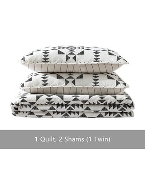 Bauer - Kraliçe Yorgan Seti, Eşleşen Kılıflarla Ters Çevrilebilir Pamuk Yatak, Her Mevsim Için Hafif Ev Dekoru (Arrowhead Kömür, Kraliçe)