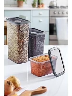 4'lü Set Skali Dikdörtgen Saklama Kabı (4'şer Adet 1210 Ml, 2350 Ml, 3500 Ml)