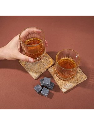 40 Yaş Tasarımlı Ahşap Kutulu 2'li Glasgow Viski Kadeh Seti + 6 Soğutucu Taş