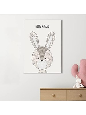 Rabbit | Tavşan Tasarımlı Bebek Odasına Kanvas