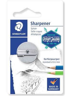 510 25BK-C Mars Metal-Doppelspitzer Magnezyum, 1 Adet Blister Kart Üzerinde, Gümüş Renkli