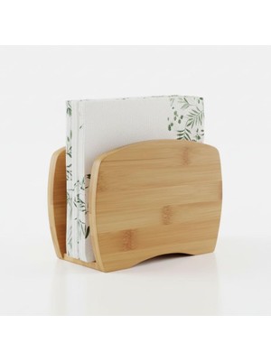 Bambu Peçetelik – Doğal Ahşap Modern Peçete Tutucu | Masaüstü Dik Servis Peçeteliği | Çevre Dostu Mutfak ve Yemek Odası Aksesuarı (15X12X5.3 Cm)