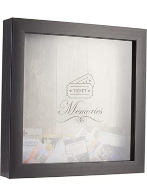 Frames Biletler Için Gölge Kutusu, 25,4 x 25,4 Cm, Siyah