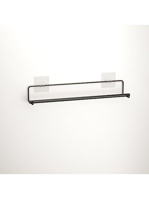 Yapışkanlı Kancalı Havluluk Mat Siyah ST160