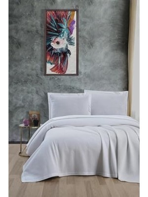 Beyaz 100% Pamuk Dörtmevsim Pike, 240X260 cm Yüksek Klimalı Pike