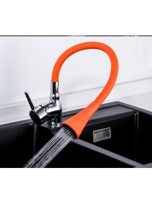 Esnek Silikon Musluk Başlığı – Kıvrılabilir ve Oynar Başlıklı, Musluk Uzatma Aparatı | Mutfak ve Banyo Bataryaları Için Ayarlanabilir Su Yönlendirici 52 cm Kırmızı