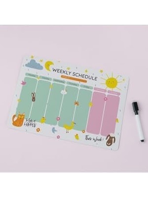 Renkli Magnet Haftalık Görev Planlayıcı 29,7X21 cm