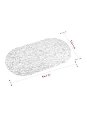 Premium Serisi Banyo - Küvet Içi Kaydırmaz Vantuzlu Yuvarlak Desenli Paspas 62 x 32 Cm, Şeffaf