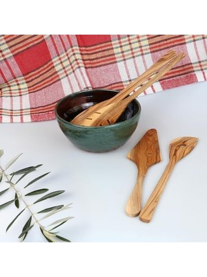 Dusset Zeytin Ağacı Mutfak Gereçleri Seti – 4 Parça | El Yapımı, Çevre Dostu, Çizilmez Ahşap Pişirme Aletleri | Spatula Seti (4'lü Set)