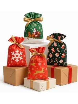Yılbaşı Ağacı Yılbaşı Hediyelik Kese 8'li Büyük