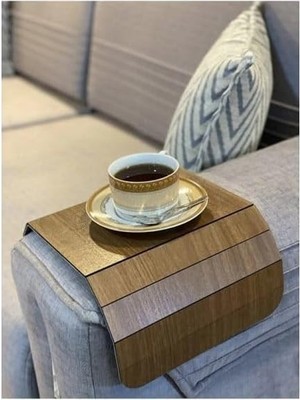 Xesha Ayarlanabilir Portatif Koltuk Kenar Ahşabı Yan Sehpa Koltuk Tepsisi Kolçak Sehpası