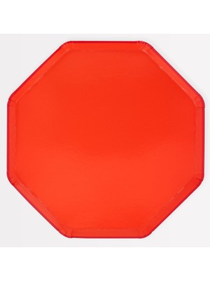 - Tomato Red Dinner Plates - Domates Kırmızısı Tabaklar (L) (X8)