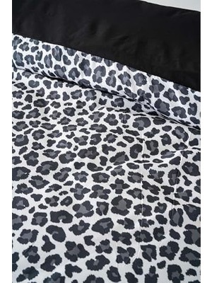 Leopar Siyah Çift Kişilik Nevresim Takımı
