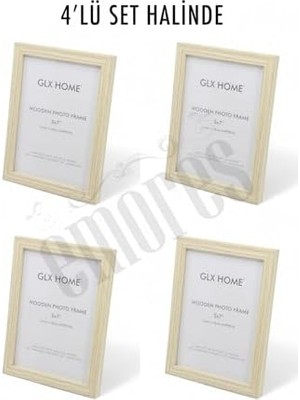 Ahşap Resim Çerçevesi 4'lü Set Halinde 13 x 18 cm Boyutunda