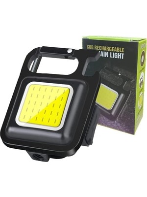Mini LED Cob El Feneri - 30 LED Şarj Edilebilir Anahtarlık, Çok Fonksiyonlu Taşınabilir Cep Lambası, Manyetik Taban Kancalı, Kamp, Onarım, Acil Durum ve Garaj Için Küçük Işık