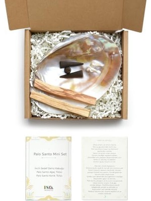 Palo Santo Mini Set - Incili Deniz Kabuğu - Palo Santo Tütsü - Tütsülük - Meditasyon - Pozitif Enerji