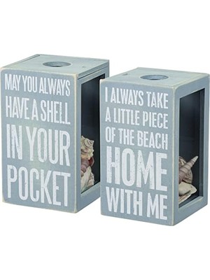 Primitives By Kathy 27813 Ev Dekoru Deniz Kabuğu Tutucu, 10 x 18 x 10 Cm, Benimle Plajın Parçası, Teşekkürler ve Takdir
