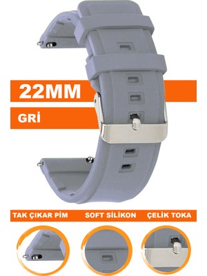 Cobra Xiaomi Mi Watch S1-S2 Yuvarlak Kasa Uyumlu 22MM Silikon Saat Kordonu Kayışı MSLK22