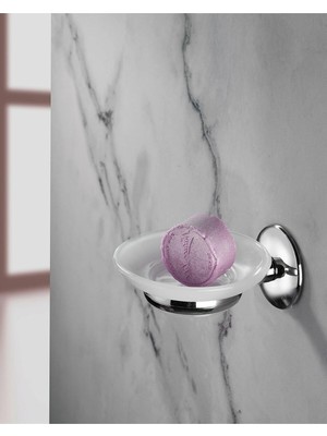 Krom Kaplama Mat Plastik Hazneli Katı Sabunluk S-105
