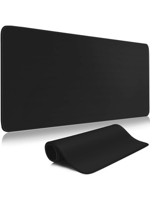 Süper Kalite 90X40 Büyük Boy Xxl Mouse Pad Kauçuk Alt Taban, Yumuşak Kumaş Oyuncu Mousepad, Bilgisayar ve Dizüstü Bilgisayar Uyumlu 90 40 Mouse Pad (Düz Siyah)