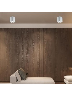 Medna Krom Kare. Teklı Plafonyer 1XGU10