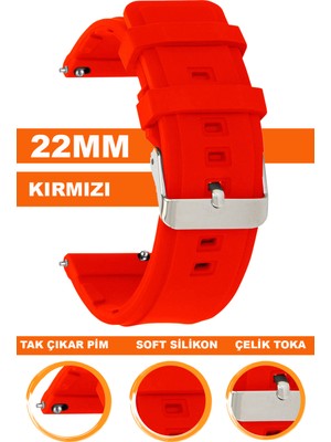 Cobra Xiaomi Mi Watch S1-S2 Yuvarlak Kasa Uyumlu 22MM Silikon Saat Kordonu Kayışı MSLK22